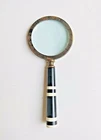 Antique Brass Magnifying Glass With Designer Ceramic Handle Home & Office Decor