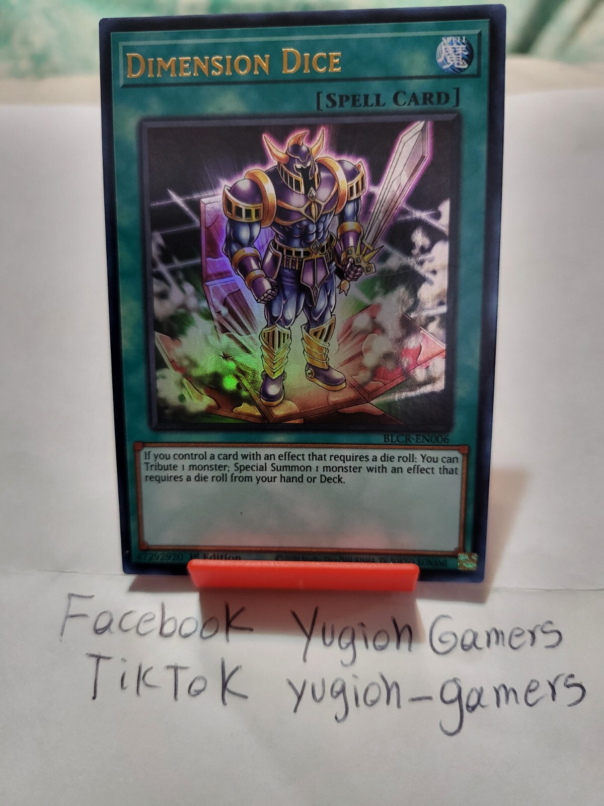 Yu-Gi-Oh Dimension Dice BLCR 1st Edition Ultra Light Played 