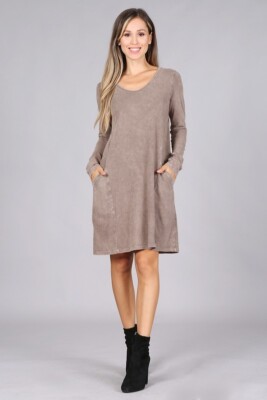 Chatoyant Long Sleeve Casual Dress Desert Taupe Large | eBay