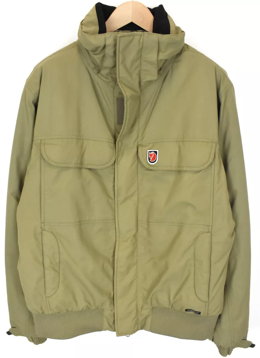 FJALLRAVEN Hydratic Jacket Mens LARGE Padded High Neck Logo Full Zip Green
