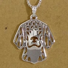 Beagle Dog Silver Tone English Beagle Head Pet Dog Pendant FREE Chain Necklace