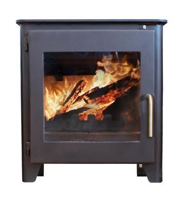 MODERN CONTEMPORARY BLACK WOOD LOG BURNER BURNING DEFRA AIR WASH LARGE STOVE  5KW | eBay