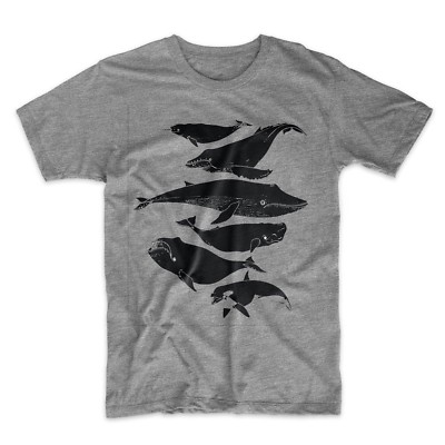 Whales T-Shirt on Gray or White Soft Cotton Premium Tee. Comfy!