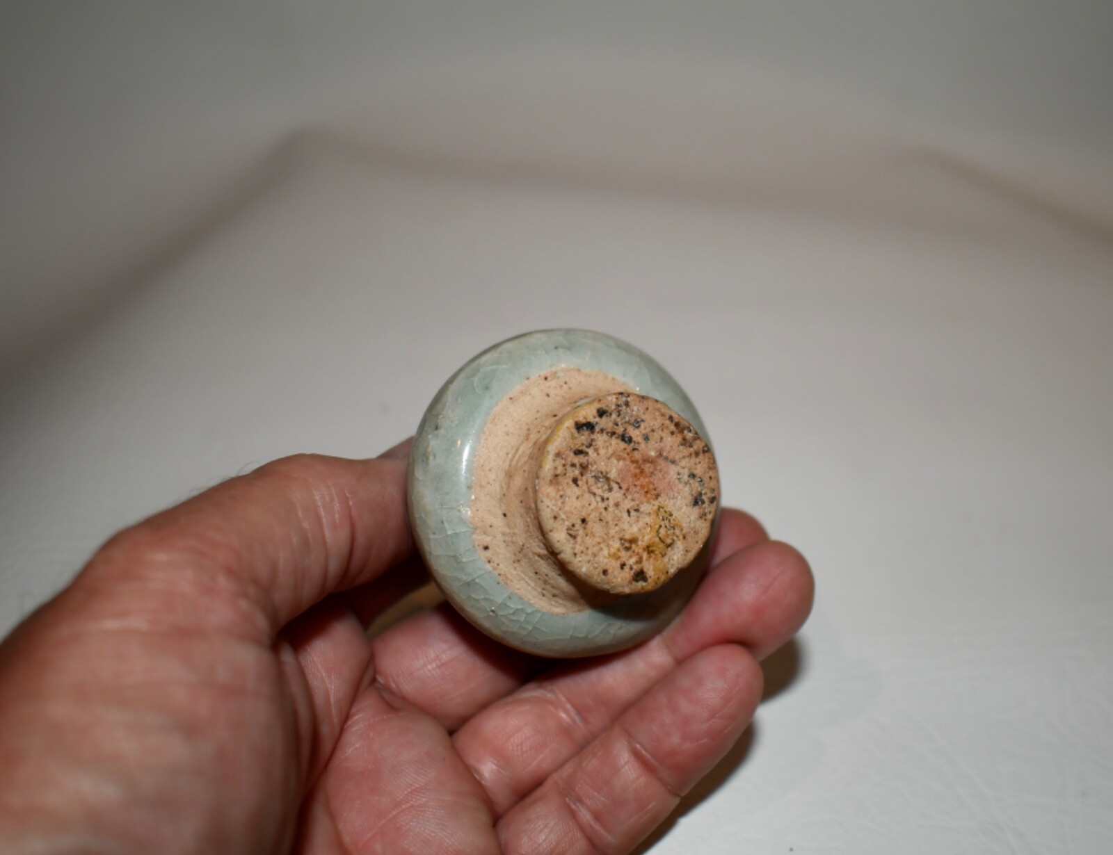 Antique Sawankhalok Period Ceramic Green Glazed Jarlet from Thailand