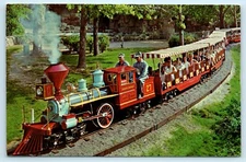 POSTCARD St Louis Zoological Garden Zoo Line Railroad Train Tour Missouri