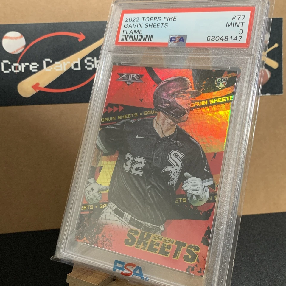 Gavin Sheets 2022 Topps Fire Flame Parallel #77 RC PSA 9 POP 1! - Image 3 of 3