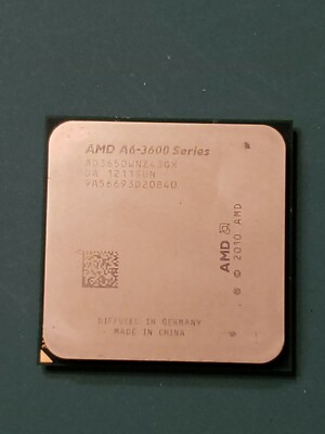 CPU AMD Fusion A6-3650 2.6 GHz Quad-Core  AD3650WNZ43GX - Fully Functional 