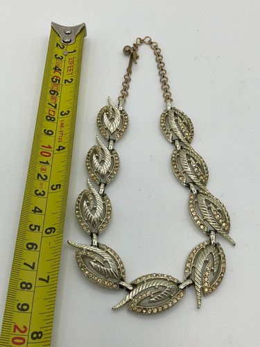 Vintage Charel Gold Tone Rhinestone Necklace Bracelet & Earrings Set Parure - Picture 7 of 15