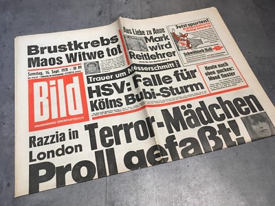 BILD Zeitung 25 Septembre 1978 – Journal Allemand, Cadeau Anniversaire (41-44 Ans)