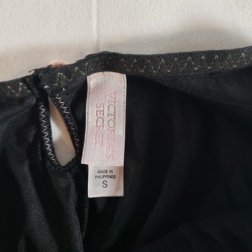 Victoria's Secret Second Skin Satin Retro Garter brief Bikini Black Hi Cut Small - Picture 3 of 5