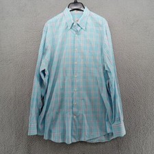 Peter Millar Shirt Mens XL Blue Pink Micro Gingham Pastel Preppy Cotton Classic