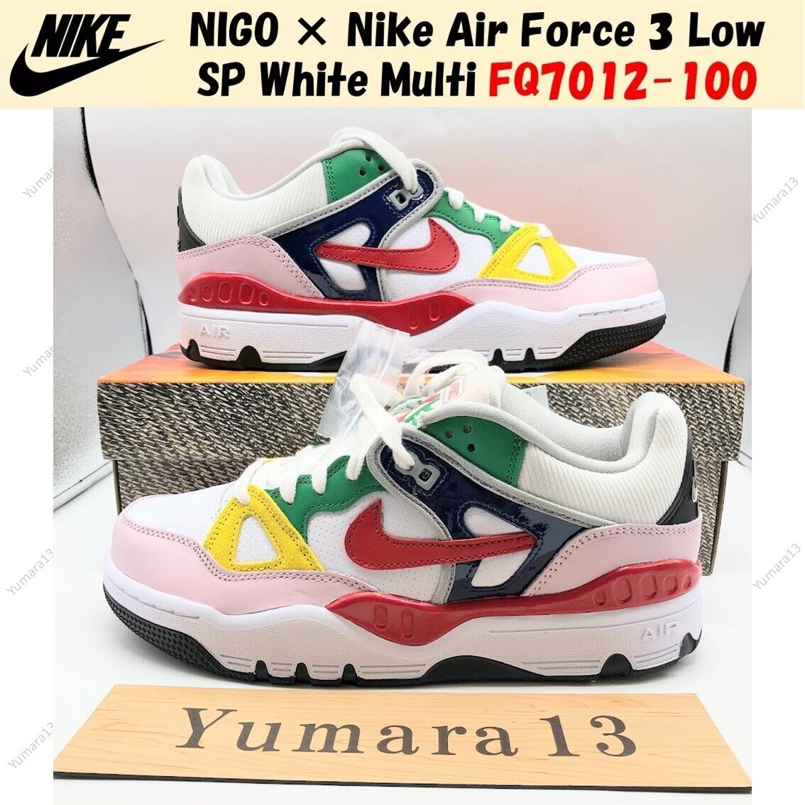 NIGO × Nike Air Force 3 Low SP White Multi FQ7012-100 US NIGO × Nike Air Force 3 Low SP White Multi FQ7012-100 US