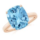 ANGARA 5.84 Ct Swiss Blue Topaz Solitaire Ring with Hidden Accents in 14K Gold