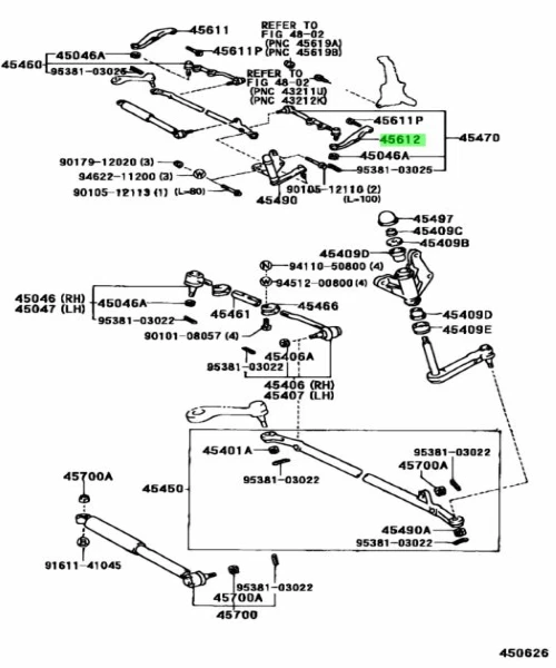 Toyota Hilux Brazo Dirección Nudillo LH Genuino JDM 45612-35150 Foto 3 de 3