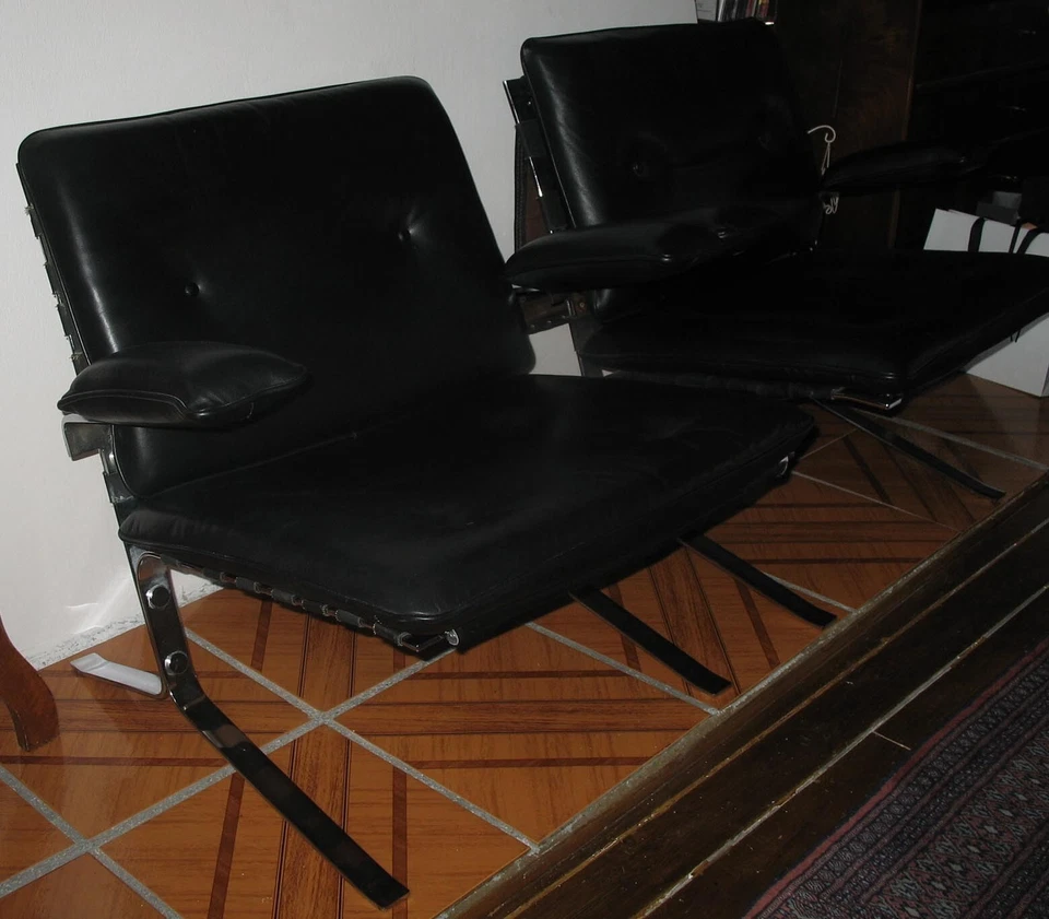 Fauteuils Jocker cuir neuf Mourgue olivier - Photo 3/4