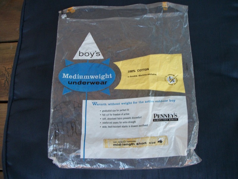 Penney's Empty Bag Boy's Mediumweight Underwear 100% Cotton Vintage size 4 RARE