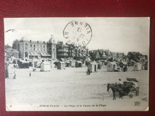 cpa 2 cartes postales BERCK PLAGE .promenades d ânes sur l Esplanade - Imagen 3 de 4
