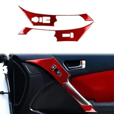Window Lift Switch Panel Cover For Hyundai Genesis Coupe 13-16 Red Carbon Fiber