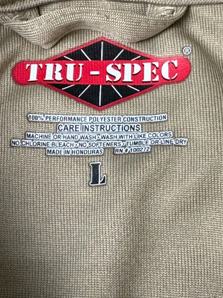 TRU-SPEC Men's Tactical Performance Polo Shirt Size L Coyote Pen Pocket Sleeve - Image 2 of 4