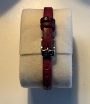 Fossil Stainless Steel Red Leather Watch Needs new battery  display picture 2