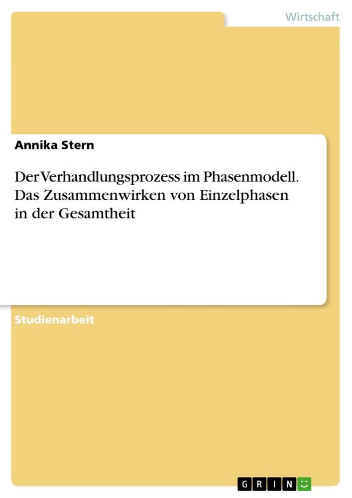 Der Verhandlungsprozess Imphasenmodell. Das Zusammenwirken Von