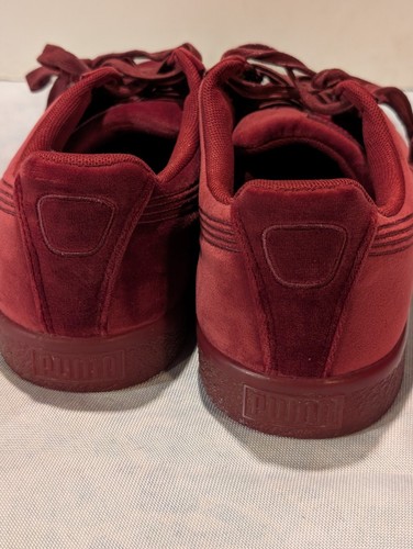 Wow MINT Puma Clyde Red Velvet Velour 10.5 M Sneakers Vintage Style Burgundy Ice - Picture 21 of 22