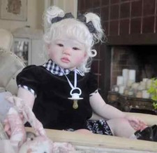 28in Reborn Baby Doll Painted Kit Hand-Rooted White Hair Toddler Girl DIY Gifts
