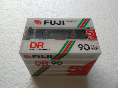 5er-Pack Fuji DR 90 MC Kassette Tape NEU und OVP