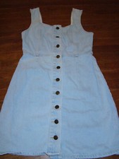 Urban Outfitters Faded Blue Denim Jumper Apron Dress Size 4 Button Front