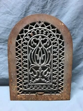 Antique Cast Iron Arch Top Heat Grate Wall Register 8X12 Dome VTG Old 106-24B