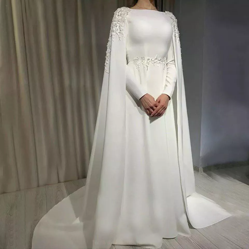 Bridal dress top with cape