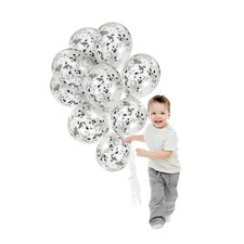 12 Inch Silver Star Confetti Balloons Birthday Party Decorations 12 Pack