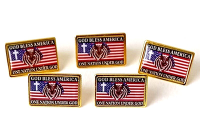 Amerikanische Anstecknadeln - Patriotischer Adler Flagge Pins - Gott segne Amerika x 5