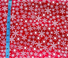 Snowflakes Red White Christmas Holiday Cotton Print 1 Yard Quilting Joann Fabric