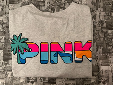 NWT Victoria's Secret Pink Cotton Sleep Dress w Chest Pocket Heather Grey XS / S