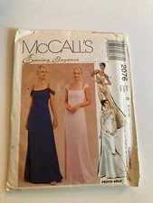McCalls 2076 Size 8-12 Evening Gown Empire Waist Prom Bridal Uncut Factory Folds