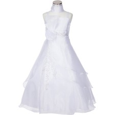 WHITE Size 4 Flower Girl Dress Bridesmaid Birthday Communion Holy Formal Party