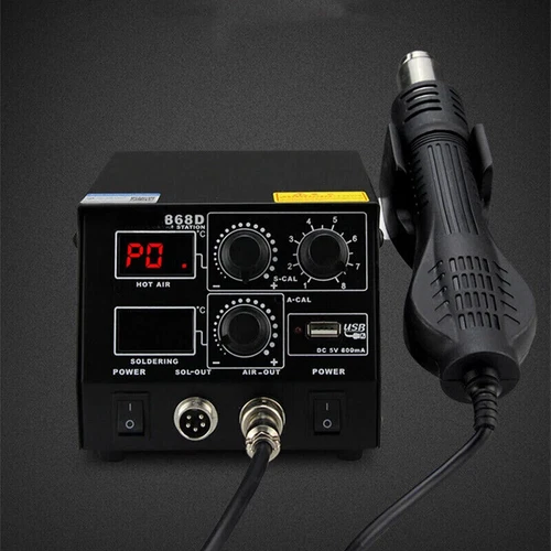 Double Digital Display 2 In 1 Hot Air Gun Desoldering Station 220V Repair Tools - Foto 4 di 9