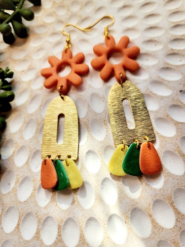 Brushed brass Citrus dangles π π - Picture 6 of 9
