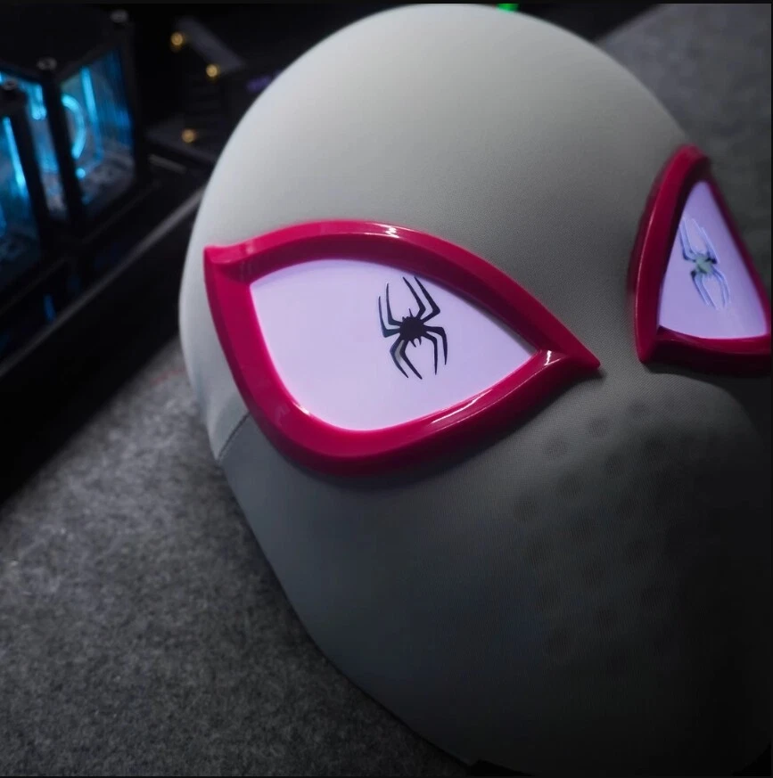 Máscara Spiderman Gwen Tacto Luz LED Ojos Gwen Stacy Usable Juegos con disfraces Máscara Regalo Foto 4 de 4