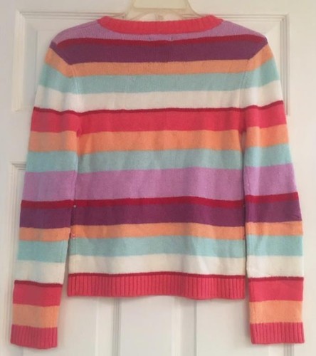NEW NWT Girls Sz XL (16) Colorful Stripes Sequined Stretchy Sweater LIMITED TOO - Picture 4 of 4