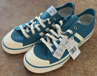 ADIDAS MEN'S NIZZA RF 74 CANVAS SHOES TURQUOISE WHITE HQ8566 SIZE