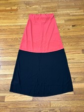 Ann Taylor LOFT Womens Strapless Maxi Dress Size MP Medium Petite Pink Black NWT