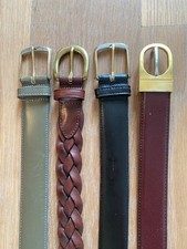 Vintage 80s Real Leather Belt Lot of 4 Mens 40 Royal Knight Made in USA