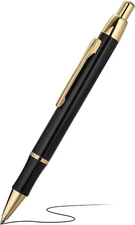 BEILUNER Luxury Gel Pen with 24K Gold Electroplating Finish, Black Piano Lacquer