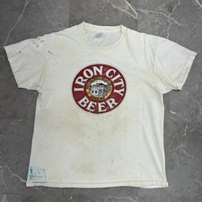 Vintage Iron City Beer Graphic Tee Mens Large Distressed Pittsburgh Short Sleeve