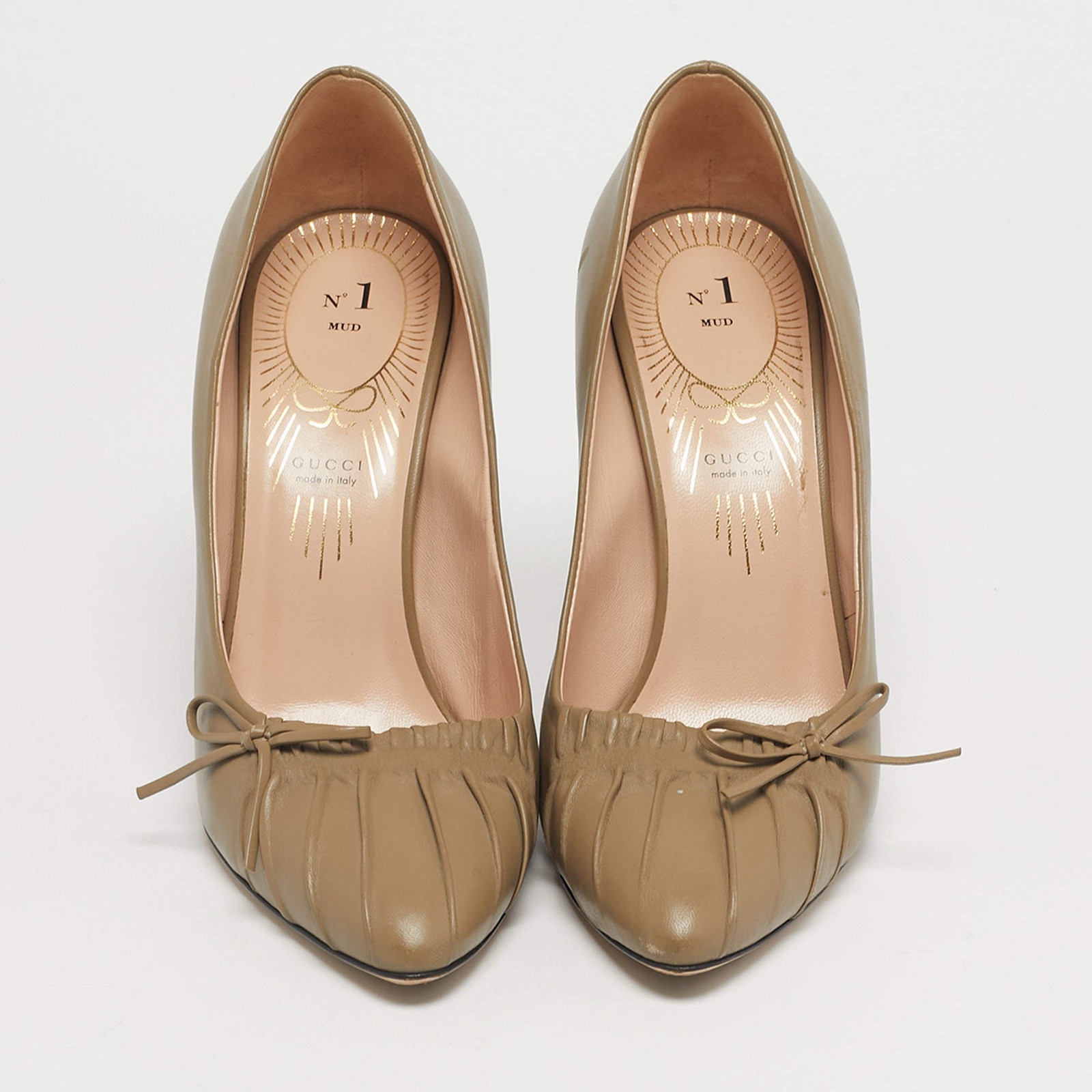 Gucci Green Leather Pointed Toe Pumps Size 39 thumbnail 3