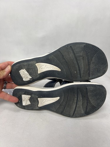 Clarks Brinkley Coast Sandale Riemchen blau Slipper flache Schuhe Damengröße 10 M - Bild 7 von 7