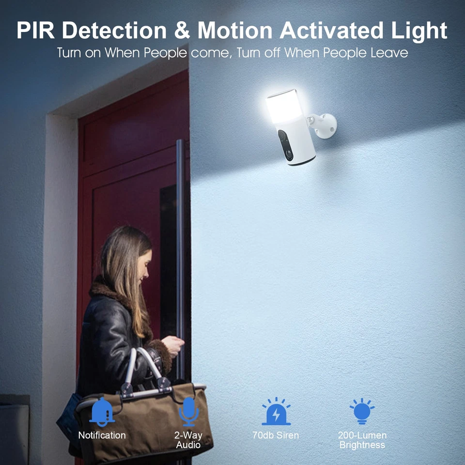 ANRAN Floodlight Security Camera 2K Video,Solar Powered,Full-Color Night Vision - Image 3 of 4