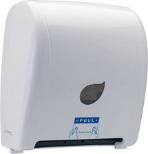 Winco Pur-Clean, Manual Auto Cut Roll Towel Dispenser, White TDAC-8W - New